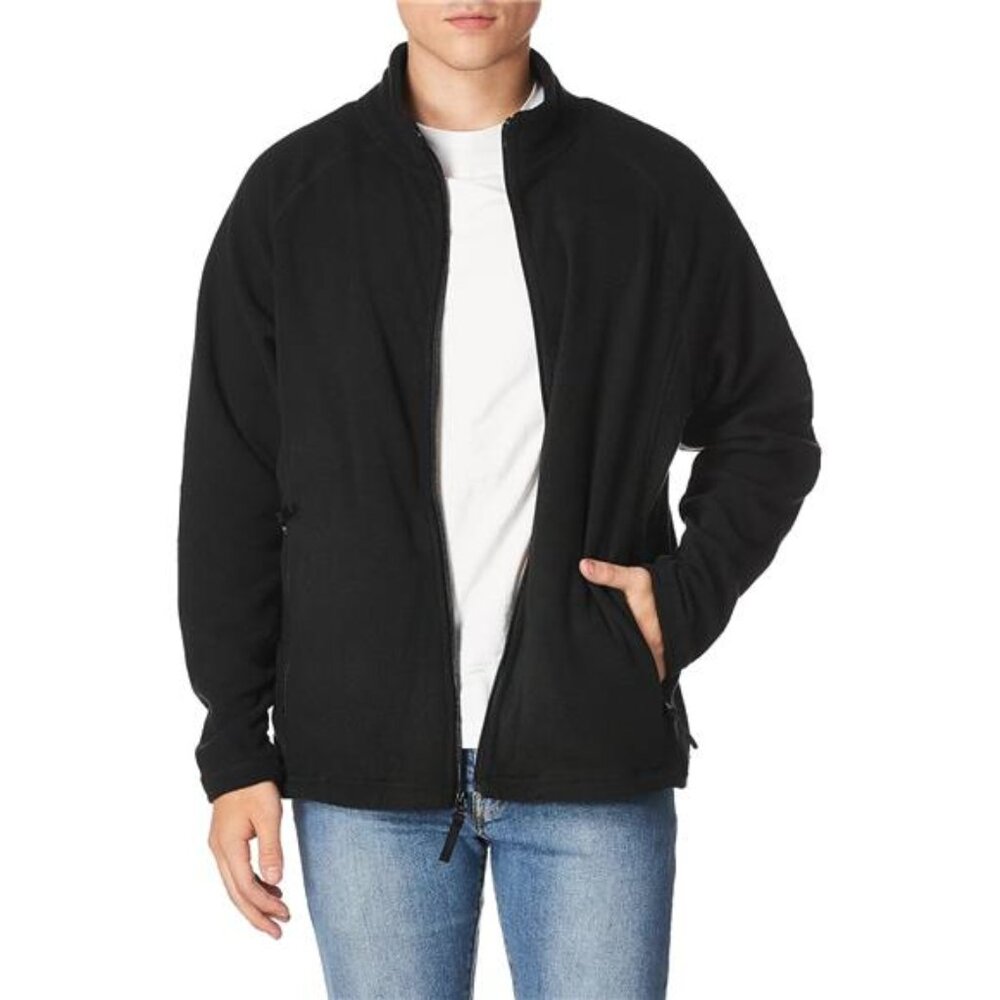 Mens Full Zip Microfleece Jacket Lightweight Warm Fleece Coat Zip Pockets
